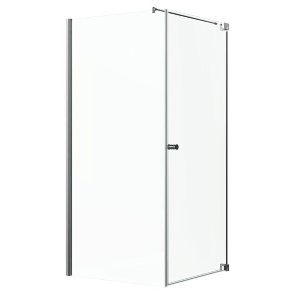 Eckdusche Brava Frame Drehtür und Wand Chrom 80 cm x 80 cm x 200 cm DIN R
