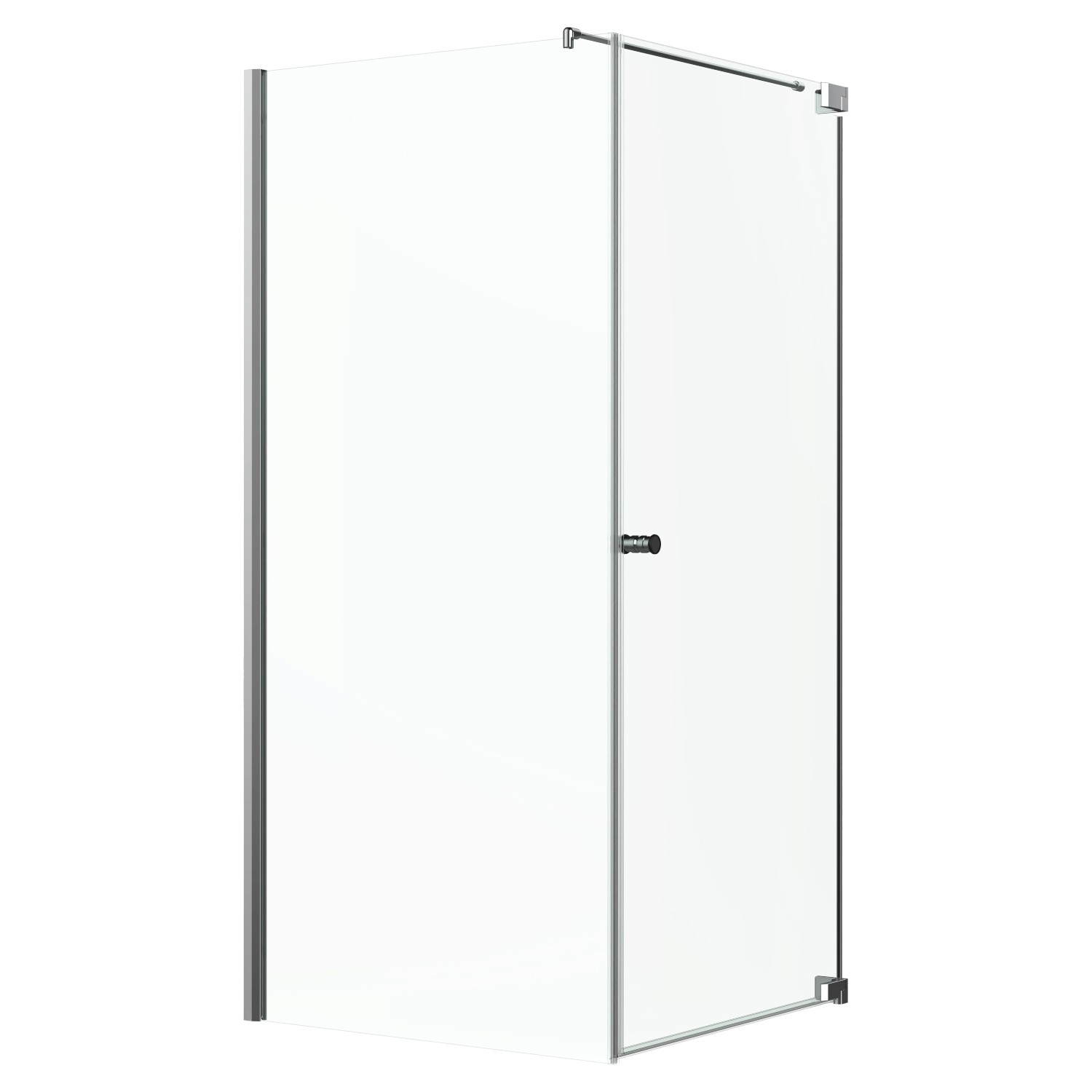 Eckdusche Brava Frame Drehtür und Wand Chrom 80 cm x 80 cm x 200 cm DIN R