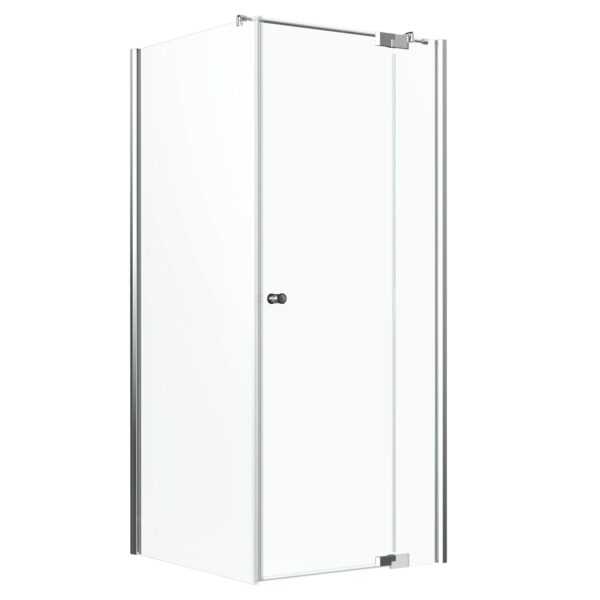 Eckdusche Brava Frame Drehtür m. Festteil u. Wand Chrom 90 x 90 x 200 cm DIN R