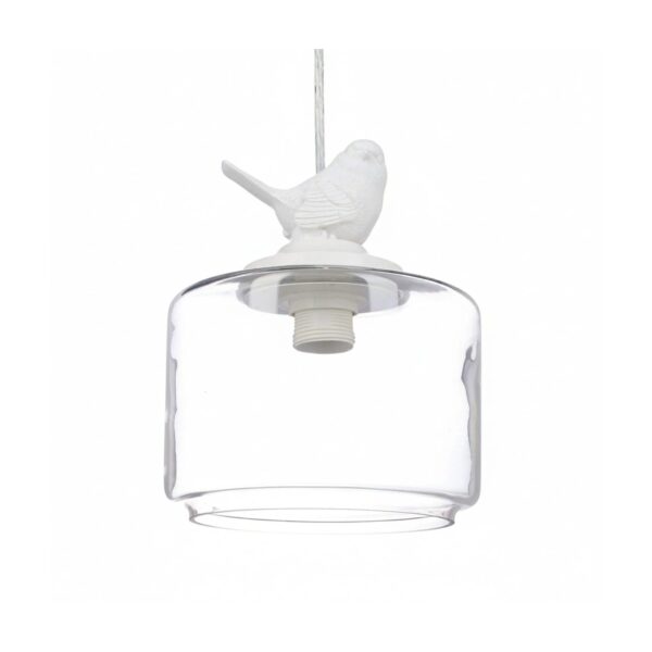 Relaxdays Deckenleuchte Vogelfigur Glas Metall Einflammig 120 cm x 20 cm x 20 cm, 1,3 kg