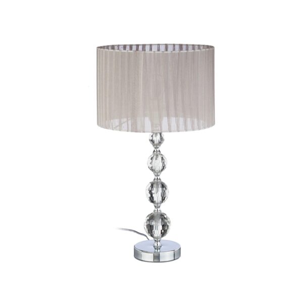 Relaxdays Nachttischlampe Kristallglas mit Kabelschalter 53 x 29,5 x 29,5 cm