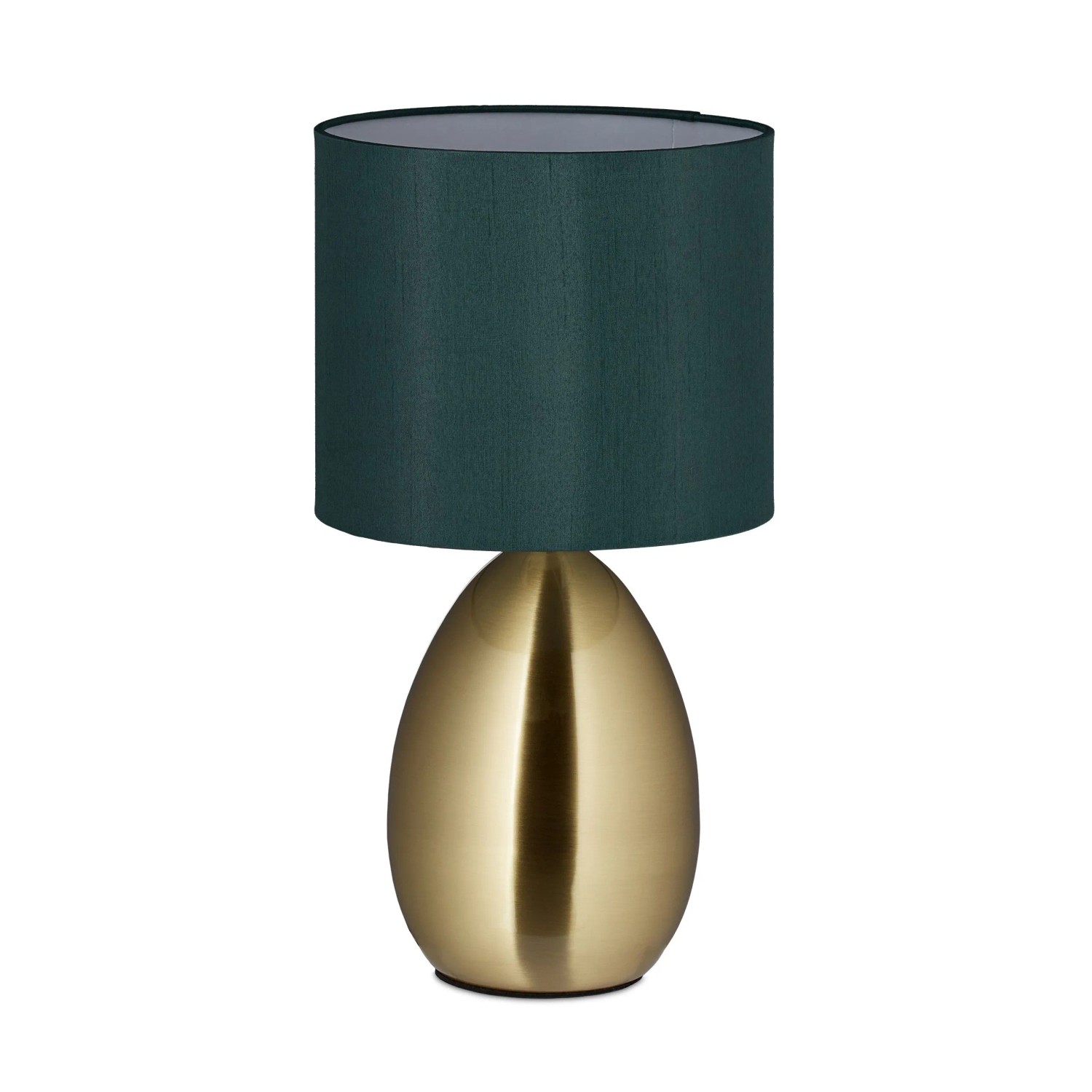 Relaxdays Nachttischlampe Eisen Gold Dunkelgrün Touch 34 cm x 18 cm 0,8 kg