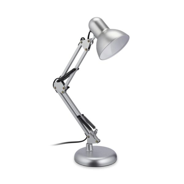 Relaxdays Schreibtischlampe Metall Silber Verstellbar 54 cm x 25 cm x 15 cm 1,4 kg