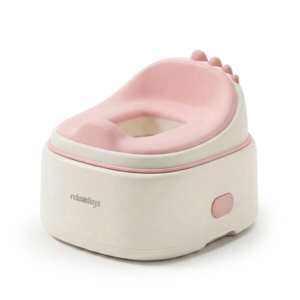 Relaxdays Kindertöpfchen Kunststoff Rosa 4-in-1 mit Deckel mit Spritzschutz Rutschfest 30 cm x 36,5 cm