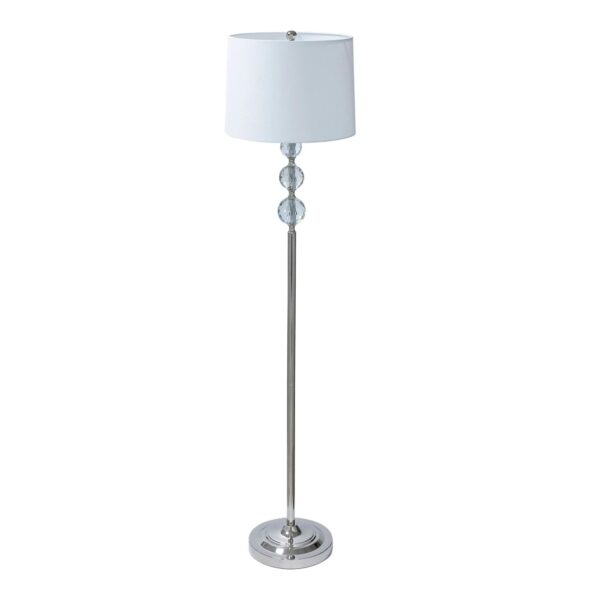 Relaxdays Stehlampe Metall Weiß Kristalloptik Rutschfest 155 cm x 35,5 cm 5,3 kg