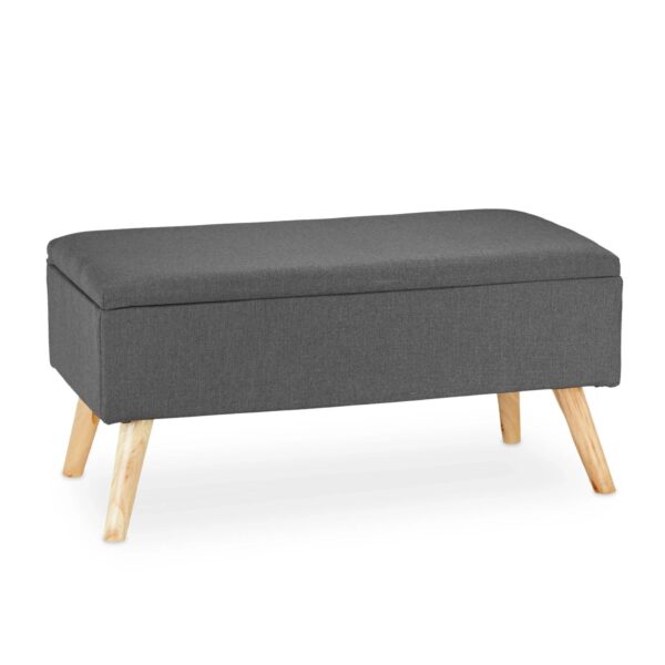 Relaxdays Sitzbank Stoff Grau mit Stauraum 39,5 cm x 79,5 cm x 39,5 cm 11,6 kg