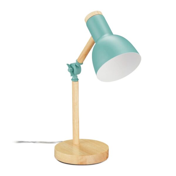 Relaxdays Schreibtischlampe Holz Grün Verstellbar 45,5 cm x 14,5 cm 0,75 kg