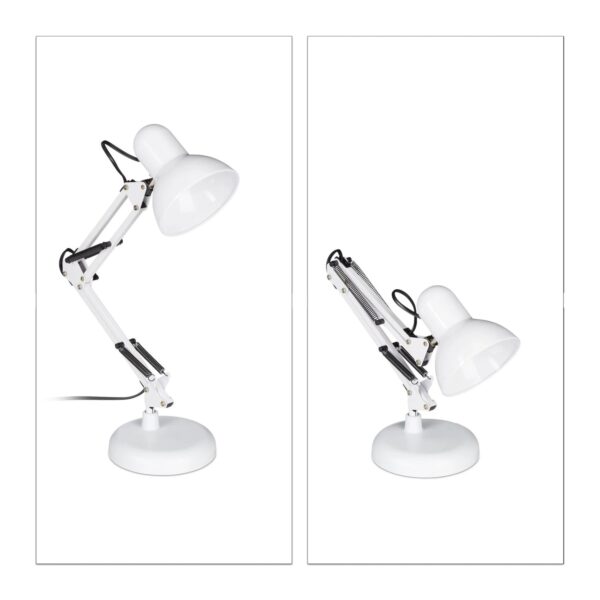 Relaxdays Schreibtischlampe Metall Weiß Schwenkbar 50 x 27 x 15 cm 1,4 kg