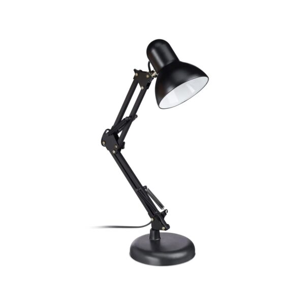 Relaxdays Schreibtischlampe Metall Schwarz Schwenkbar 50 x 27 x 15 cm 1,4 kg