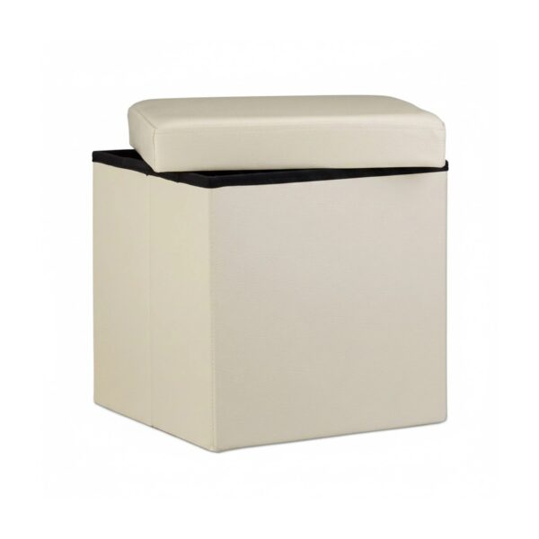 Relaxdays Sitzhocker Kunstleder Creme Faltbar 38 cm x 38 cm x 38 cm 2,5 kg Relaxdays Sitzhocker Kunstleder Creme Faltbar 38 cm x 38 cm x 38 cm 2,5 kg