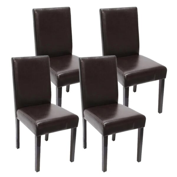 MCW Esszimmerstuhl Littau 4er-Set Kunstleder Braun Dunkle Beine MCW Esszimmerstuhl Littau 4er-Set Kunstleder Braun Dunkle Beine