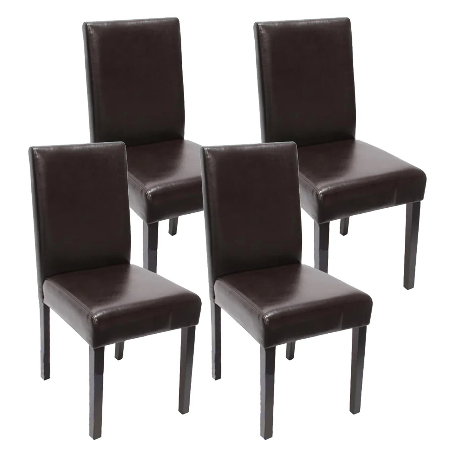 MCW Esszimmerstuhl Littau 4er-Set Kunstleder Braun Dunkle Beine
