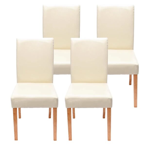 MCW Esszimmerstuhl Littau 4er-Set Kunstleder Creme Helle Beine