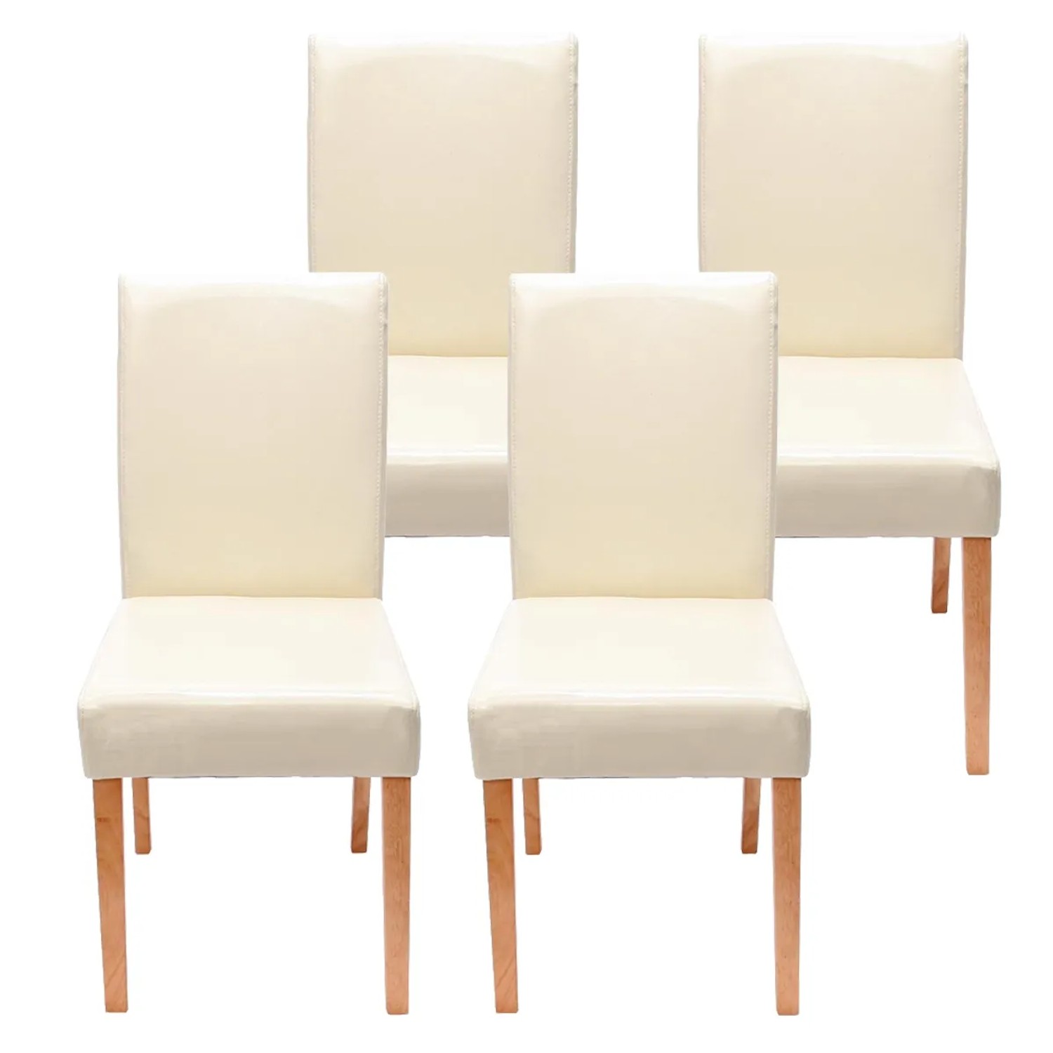 MCW Esszimmerstuhl Littau 4er-Set Kunstleder Creme Helle Beine