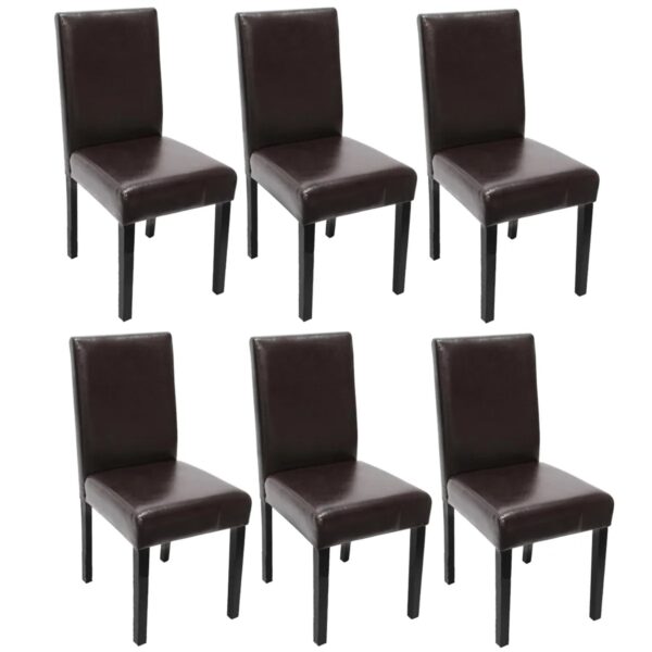 MCW Esszimmerstuhl Littau Kunstleder 6er-Set Kunstleder Braun Dunkle Beine MCW Esszimmerstuhl Littau Kunstleder 6er-Set Kunstleder Braun Dunkle Beine