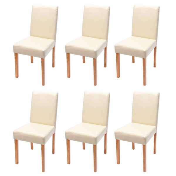 MCW Esszimmerstuhl Littau Kunstleder 6er-Set Kunstleder Creme Helle Beine MCW Esszimmerstuhl Littau Kunstleder 6er-Set Kunstleder Creme Helle Beine