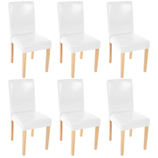 MCW Esszimmerstuhl Littau Kunstleder 6er-Set Kunstleder Weiß Helle Beine