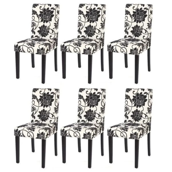 MCW Esszimmerstuhl Littau 6er-Set Textil Jacquard Dunkle Beine