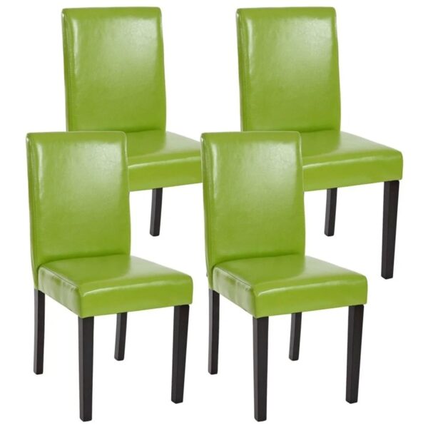 MCW Esszimmerstuhl Littau 4er-Set Kunstleder Grün Dunkle Beine