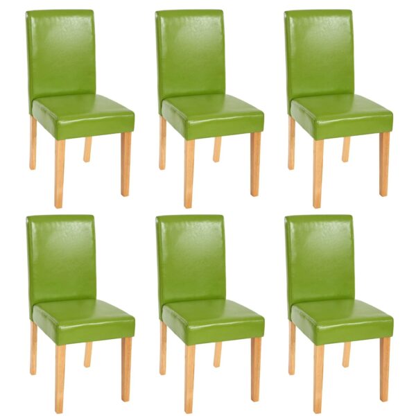MCW Esszimmerstuhl Littau Kunstleder 6er-Set Kunstleder Grün Helle Beine MCW Esszimmerstuhl Littau Kunstleder 6er-Set Kunstleder Grün Helle Beine