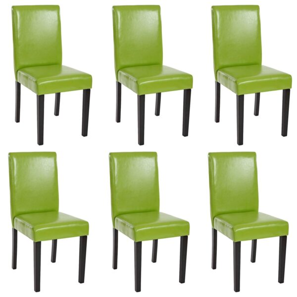 MCW Esszimmerstuhl Littau Kunstleder 6er-Set Kunstleder Grün Dunkle Beine MCW Esszimmerstuhl Littau Kunstleder 6er-Set Kunstleder Grün Dunkle Beine