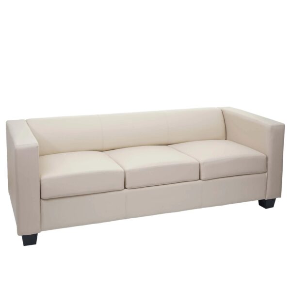 MCW 3er Sofa Lille Kunstleder Creme