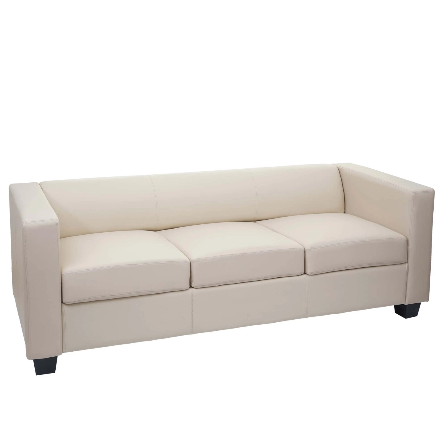 MCW 3er Sofa Lille Kunstleder Creme