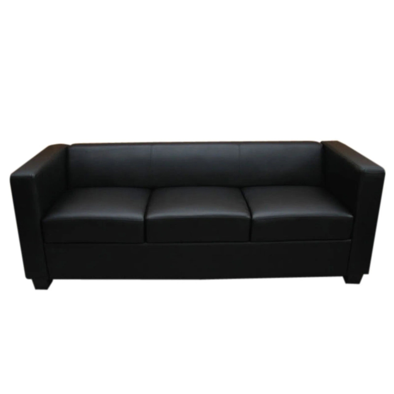 MCW 3er Sofa Lille Leder Schwarz