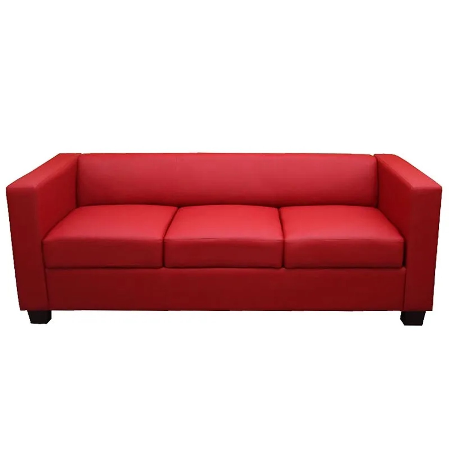 MCW 3er Sofa Lille Leder Rot