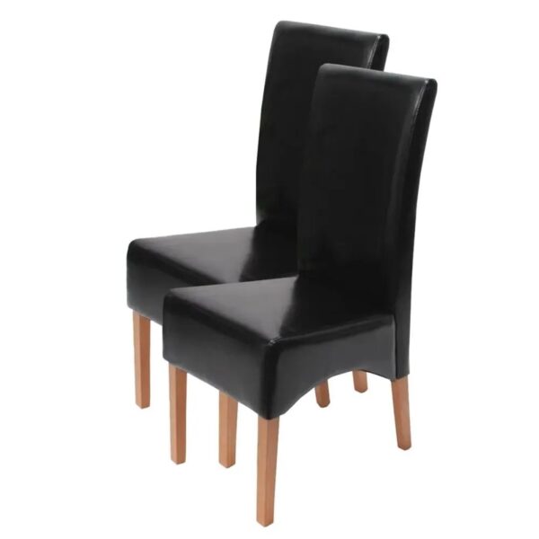 MCW Esszimmerstuhl Crotone 2er-Set Schwarz Helle Beine