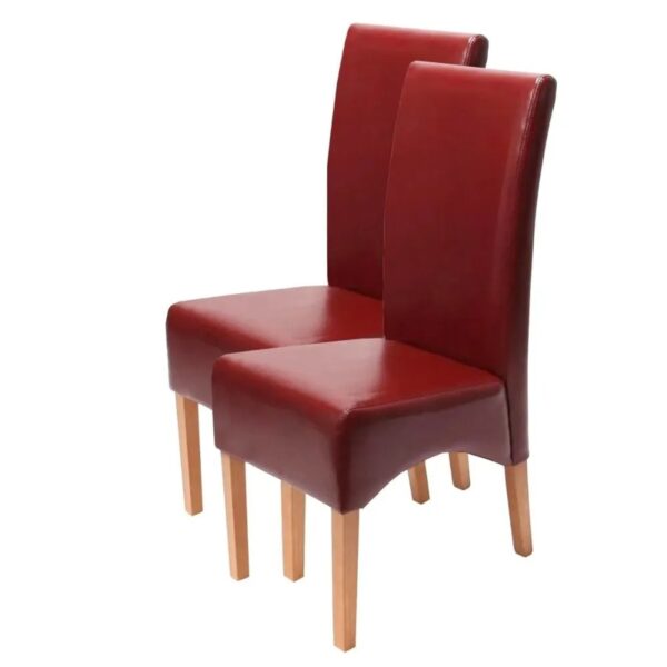 MCW Esszimmerstuhl Crotone 2er-Set Rot Helle Beine