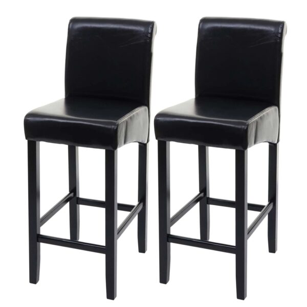 MCW Barhocker C33 2er-Set Schwarz Dunkle Beine Leder MCW Barhocker C33 2er-Set Schwarz Dunkle Beine Leder