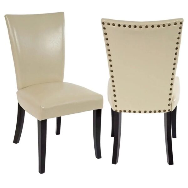 MCW Esszimmerstuhl Edinburgh 2er-Set Kunstleder Creme Dunkle Beine MCW Esszimmerstuhl Edinburgh 2er-Set Kunstleder Creme Dunkle Beine