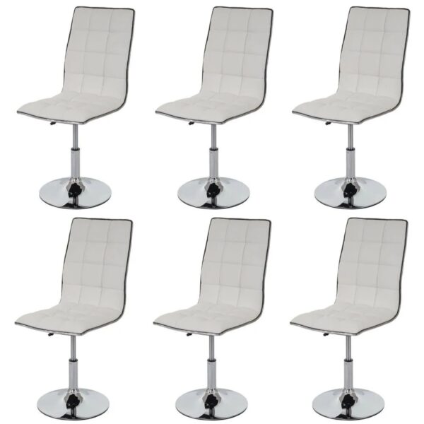 MCW Esszimmerstuhl C41 6er-Set Weiß Kunstleder