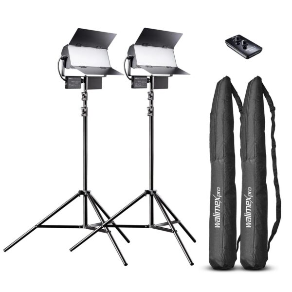 Walimex Pro Sirius 2X Led 160 Daylight 65W Flächenleuchte + 2X Lampenstativ