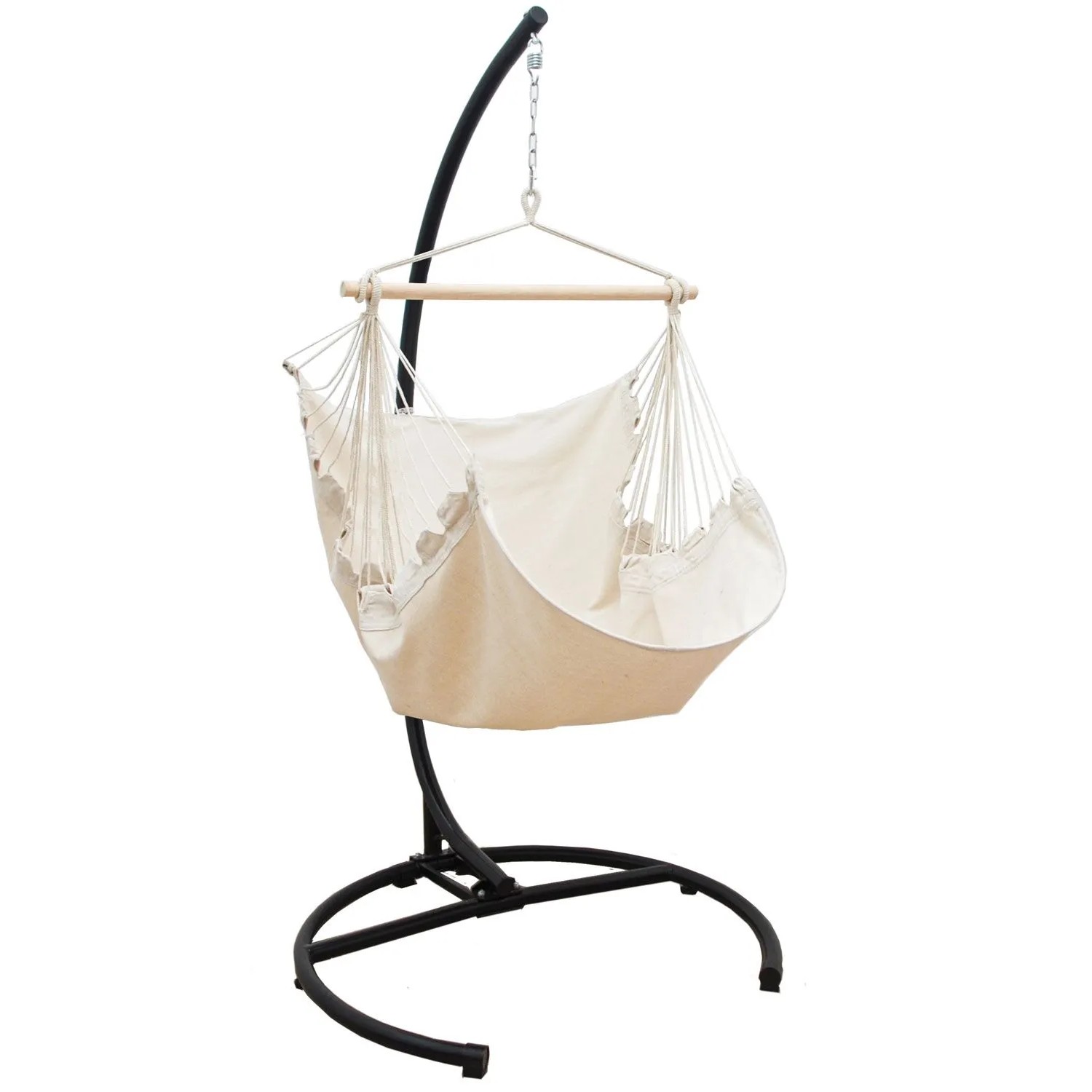 AMANKA XL-Hängesessel inkl. Gestell bis 100 kg 155 x 125 cm Beige