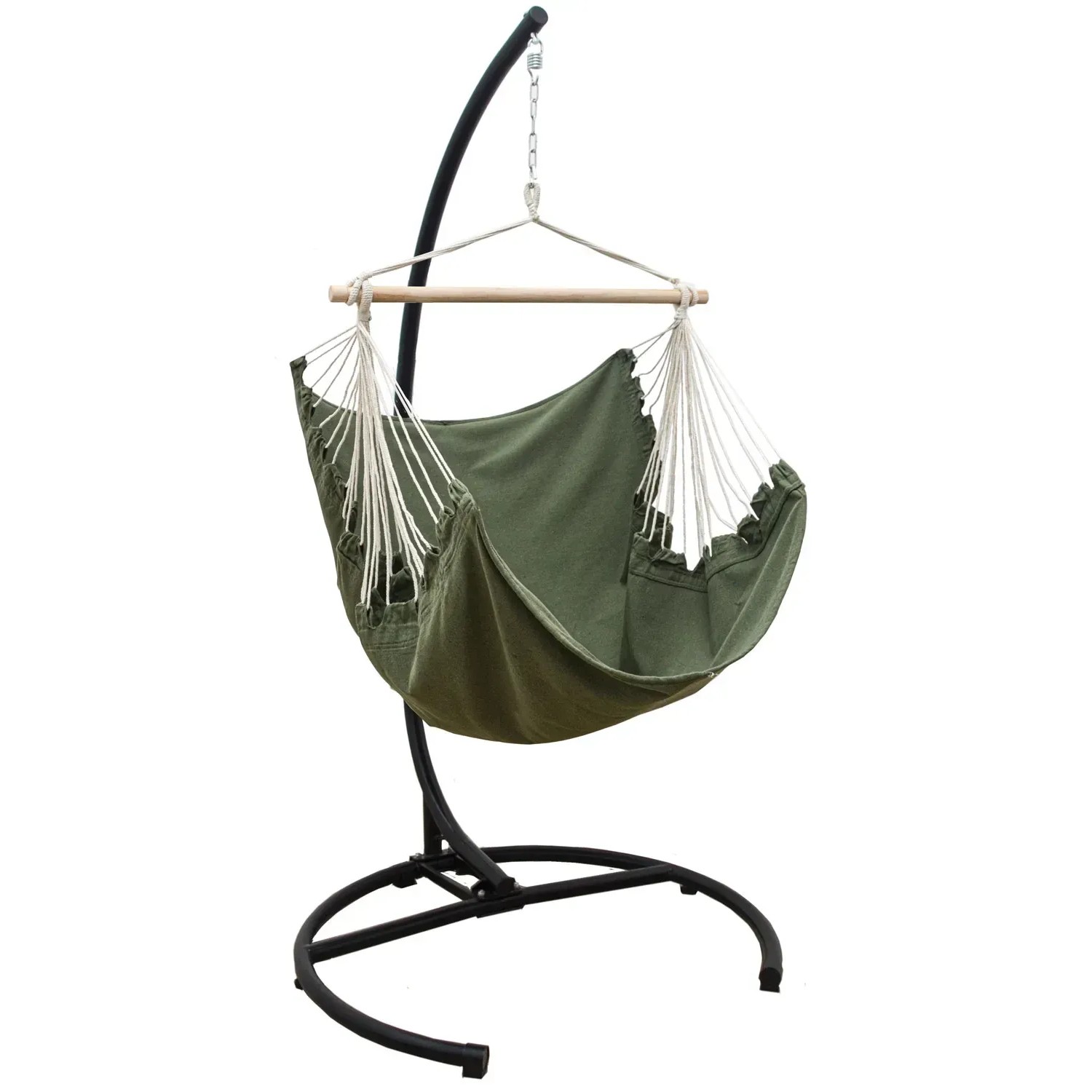 AMANKA XL-Hängesessel inkl. Gestell bis 100 kg 155 x 125 cm Moosgrün