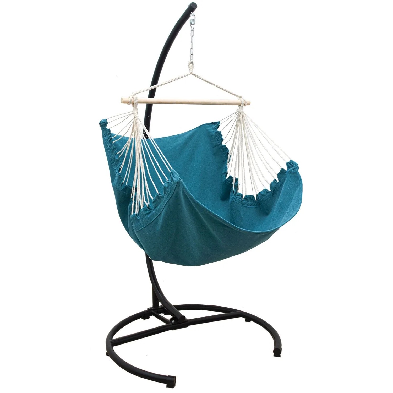 AMANKA XL-Hängesessel inkl. Gestell bis 100 kg 155 x 125 cm Petrolblau