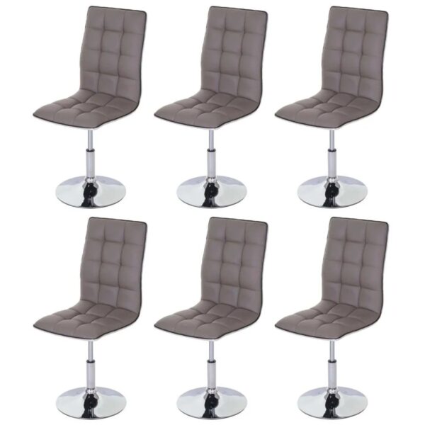 MCW Esszimmerstuhl C41 6er-Set Taupe-Grau Kunstleder