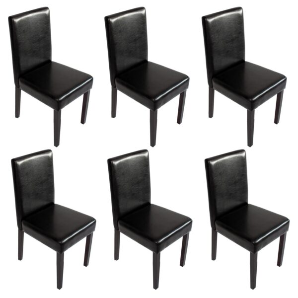 MCW Esszimmerstuhl Littau Kunstleder 6er-Set Kunstleder Schwarz Dunkle Beine