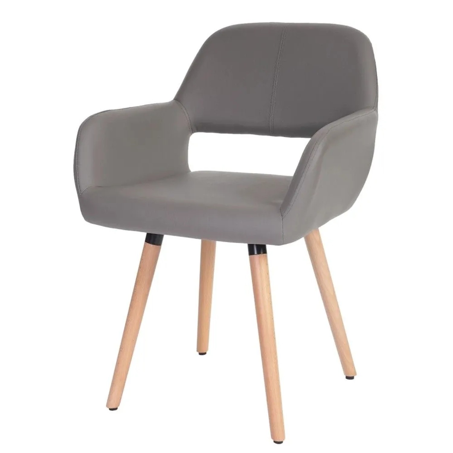MCW Esszimmerstuhl A50 II 6er-Set Kunstleder Taupe-Grau Helle Beine