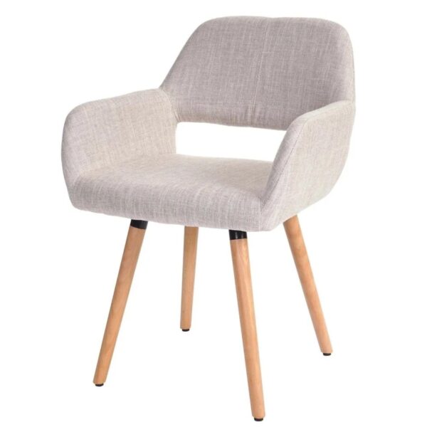 MCW Esszimmerstuhl A50 II 6er-Set Textil Creme/grau Helle Beine MCW Esszimmerstuhl A50 II 6er-Set Textil Creme/grau Helle Beine