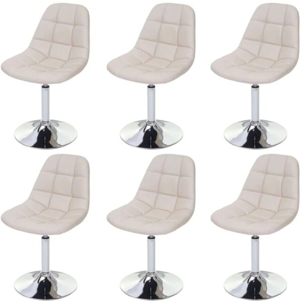 MCW Esszimmerstuhl A60 6er-Set Kunstleder Creme