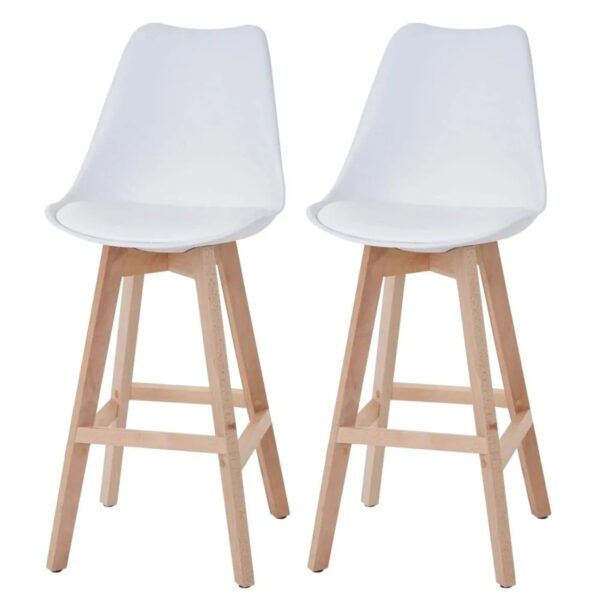 MCW Barhocker Vaasa T501 2er-Set Weiß Sitzfläche Kunstleder Weiß Helle Beine MCW Barhocker Vaasa T501 2er-Set Weiß Sitzfläche Kunstleder Weiß Helle Beine