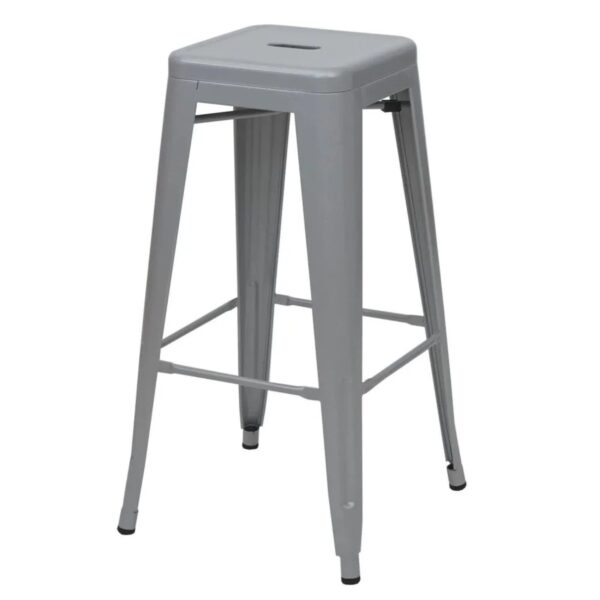 MCW Barhocker A73 Metall 4er-Set Grau