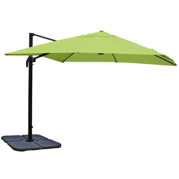 MCW Ampelschirm A96 3x3m Alu Grün mit Ständer Drehbar
