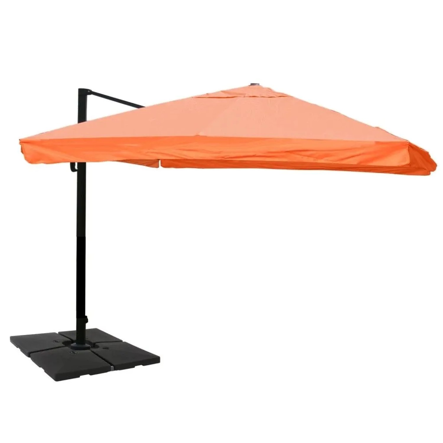 MCW Ampelschirm A96 3x4m Alu Flap Terracotta mit Ständer Drehbar