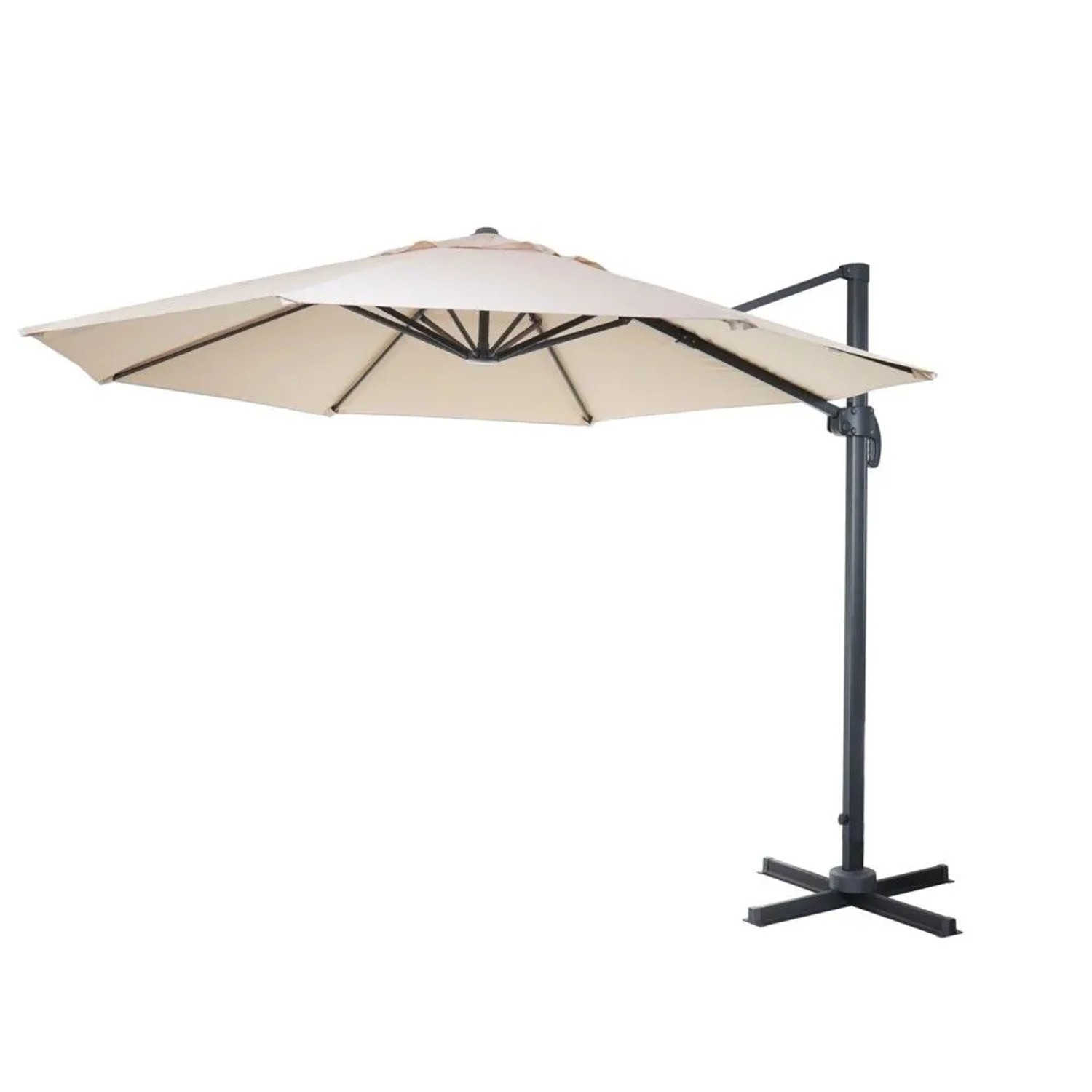 MCW Ampelschirm A96 Ø 4m Alu Creme ohne Ständer Drehbar