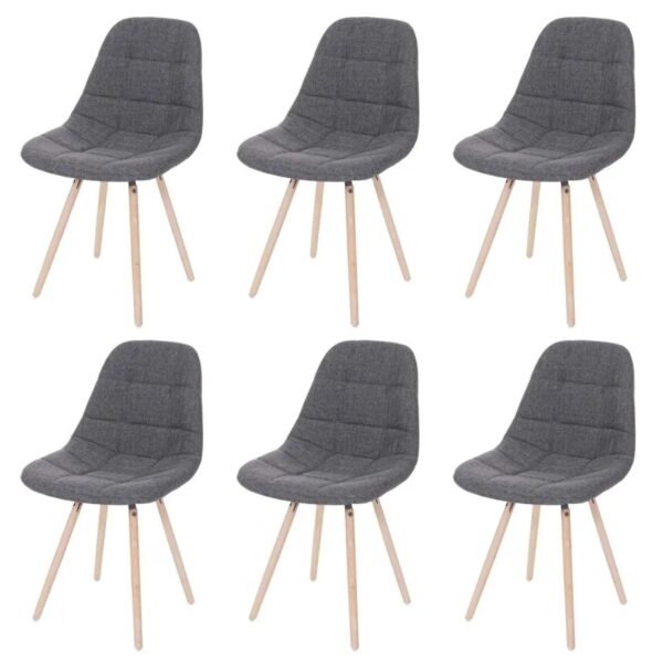 MCW Esszimmerstuhl A60 I 6er-Set Stoff/Textil Grau MCW Esszimmerstuhl A60 I 6er-Set Stoff/Textil Grau