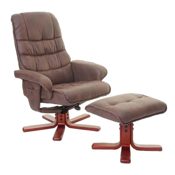 MCW Relaxsessel E30 mit Hocker Wildlederimitat Braun MCW Relaxsessel E30 mit Hocker Wildlederimitat Braun